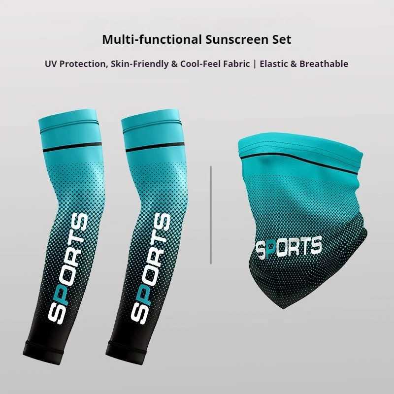 Summer Fashio Sunscreen Ice Silk Sleeve UV Sun Protection Cooling Anti-Slip Arm Sleeves Men Women Outdoor Sport Cycling D260326