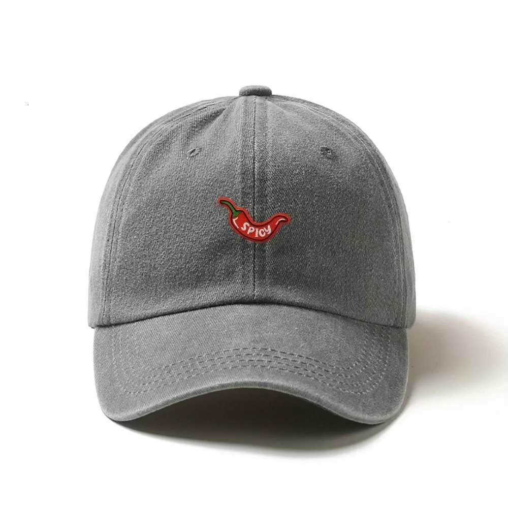 1pc Retro Washed Baseball Caps for Womenwith Chili Pepper EmbroideryAdjustable SnapbackLightweight Breathable for Daily Wear Z260327