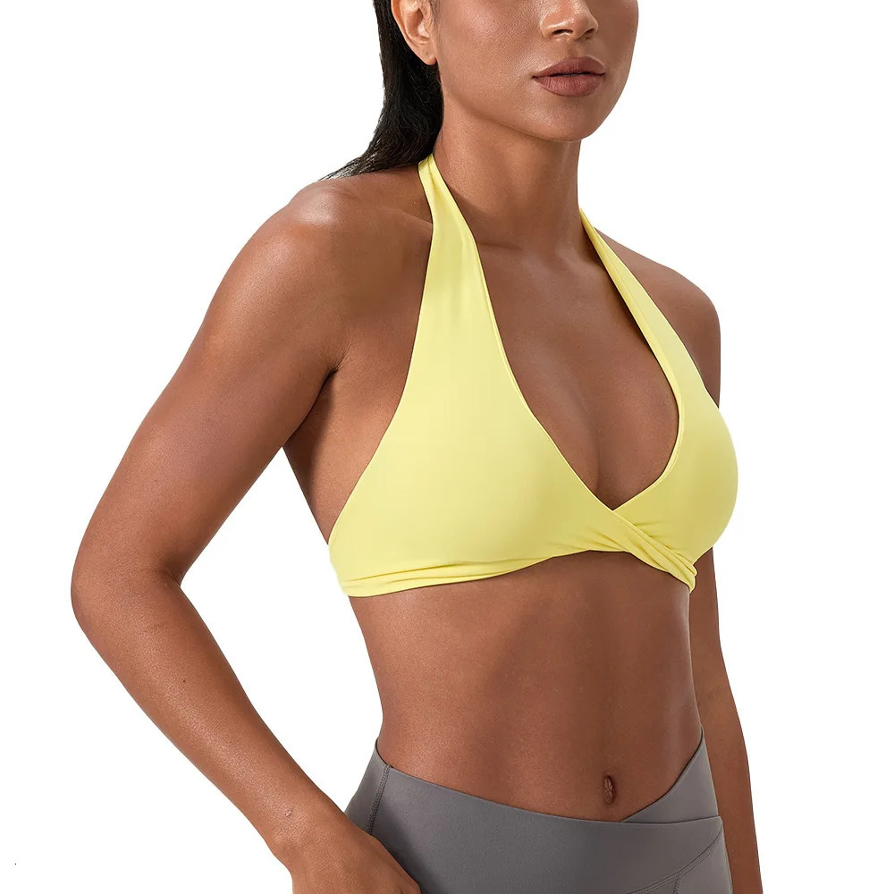 YOGA Naked Feeling Strappy Padded Sports Bras for Women - Fitness Workout Top Criss Cross Back Yoga sports Bras No steel ring 260326