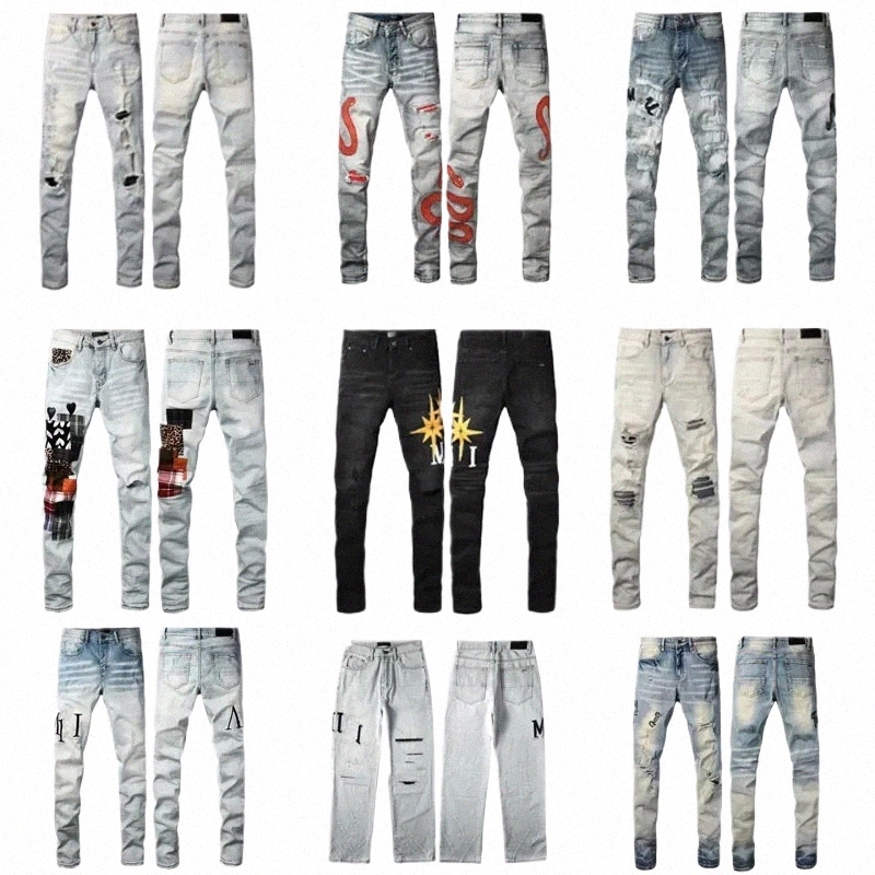 10a jeans baggy designer pants jeans for mens stacked jeans men brand revival designers skinny uomo slim fit black y2k ripped womens kids pantal U609#