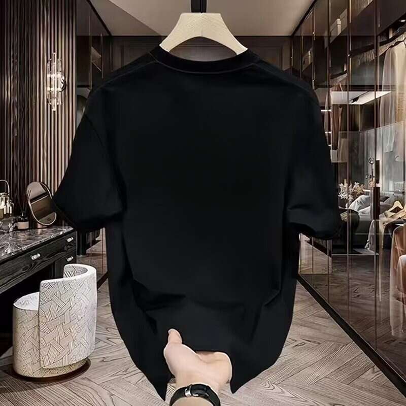 High end pure cotton short sleeve T shirt for men 2026 spring/summer new style round neck loose fit European style base shirt - view 5