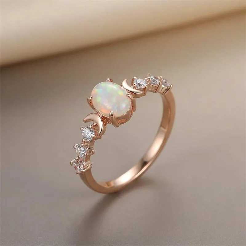 925 Sterling Silver Sparkling Zircon Vintage Oval Rings for Women Sun Moon Glowing Design Ring Party High Quality Fine Jewelry H260327