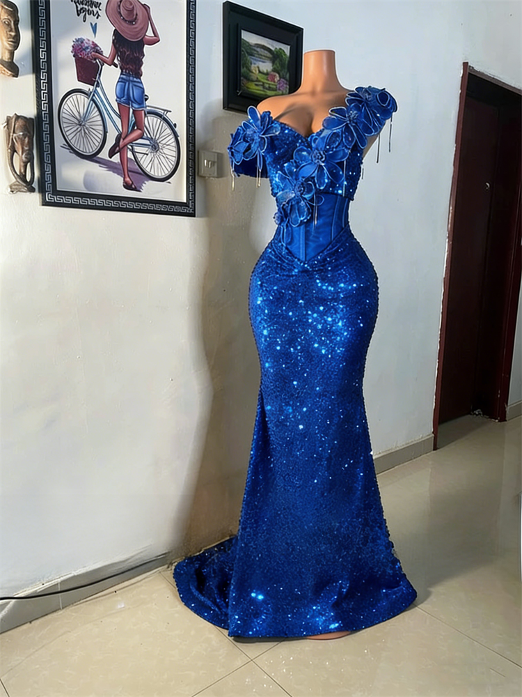 Red Aso Ebi Dresses 2026 Black Girls Off Shoulder Crystals Appliques Sequins Formal Prom Party Gowns Customized M27 ZD10