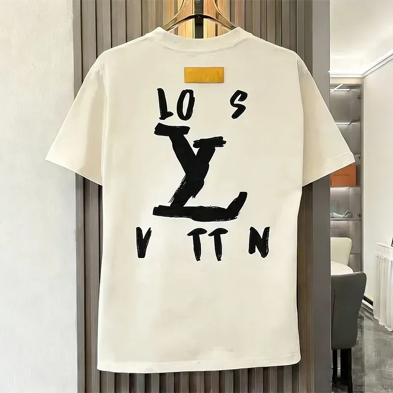 Men's Tees casual designer design all-match new style heavy industry fashion embroidery short sleeve steel seal letters light luxury fixed T-shirt men's and women's