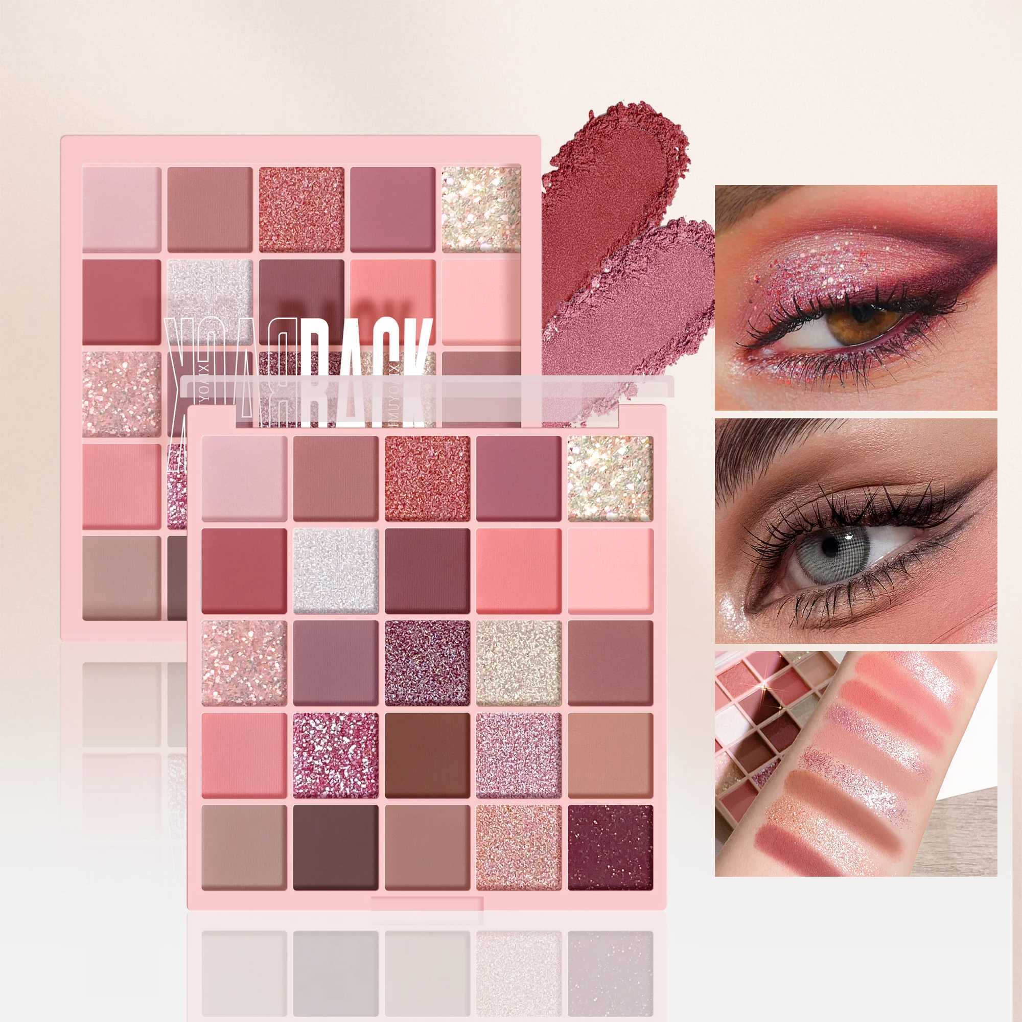 25 Colors Eyeshadow Palette High Gloss Cement Grey Rose Brown Color Tone Matte Glitter Daily Makeup Dry Rose Eyeshadow For Music H260327