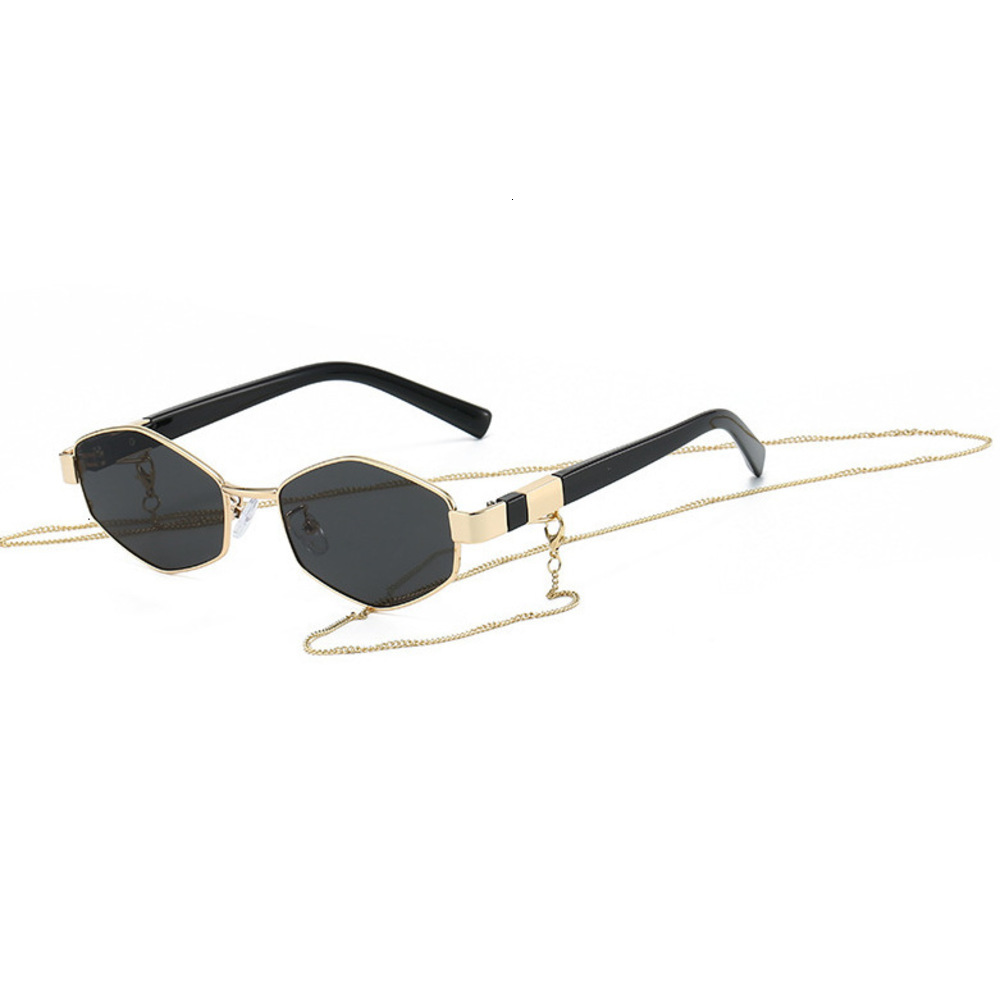 Designer Sunglasses Luxury Vintage Sunglasses for Women with Eyewear Diamond-Shaped Chain Sun Protection for Driving Beach Shading Street Fashion Gogg