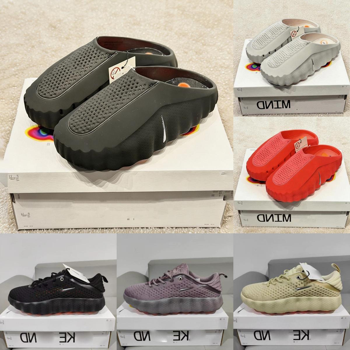 2026 Desginer Mind 001 002 Slide Slides Slippers Soft Rubber Tech Comfortable Sandals Black Red Bone Light Smoke Grey Men Women Summer Shoes eur 36 46
