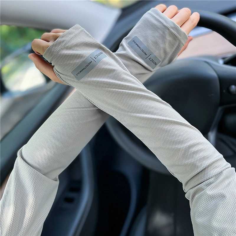 Large Size Ice Sleeves for Mens Sun Protection Japanese Summer Outdoor UV Protection Loose Arm Sleeves Driving Outdoor Gloves D260326