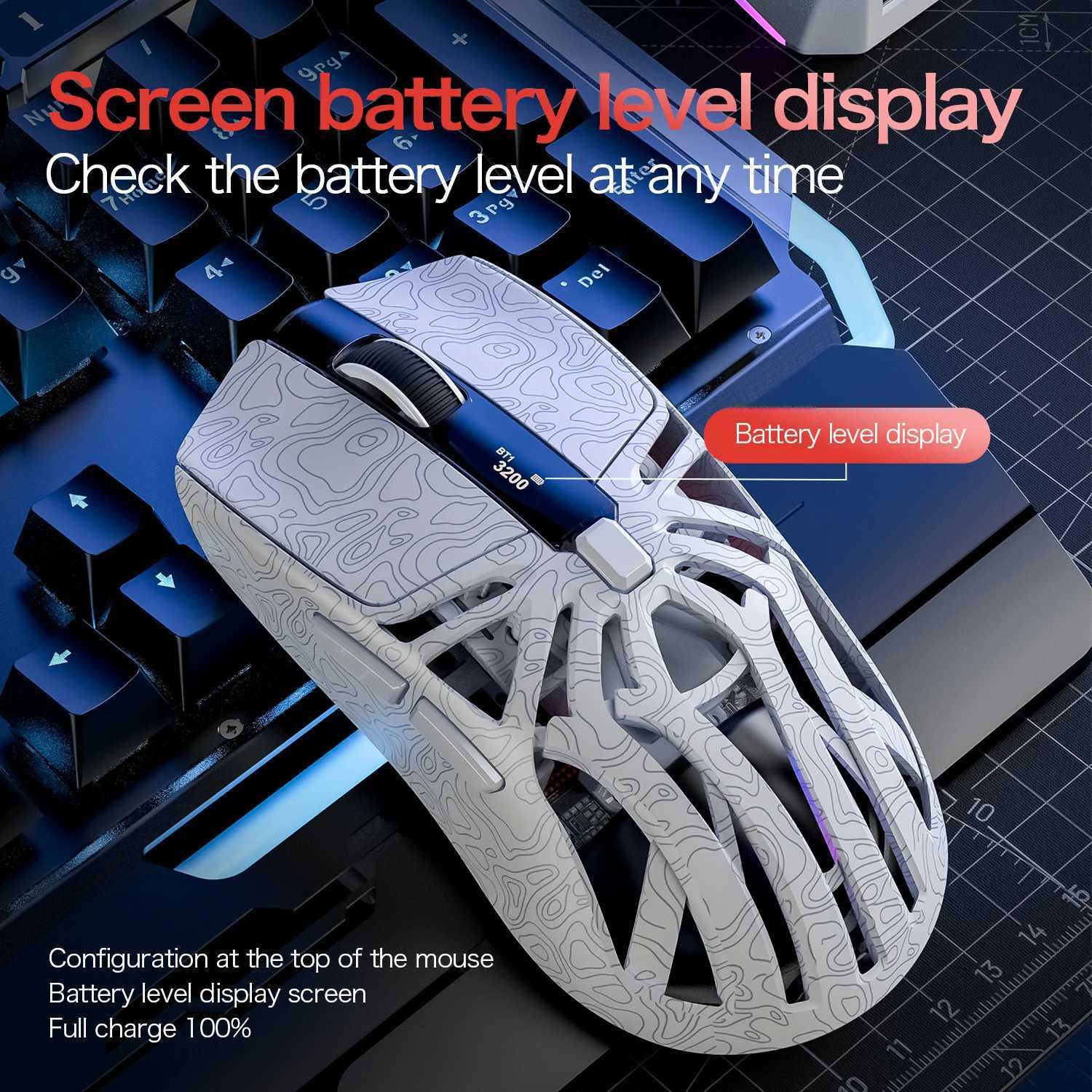 SMAILWOLF M8 Wireless Bluetooth Tri-Mode Mouse Lightweight PAW3311 Gaming RGB Magnetic Charging 12000dpi Gaming Mouse D260327