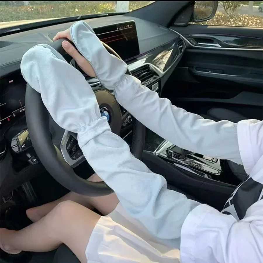 Ice Anti-sunburn Sleeve Summer UV Solar Arm Sleeves Womens Driving Sun Protection Long Sleeve Anti-UV Cycling Sleeves Loose D260326