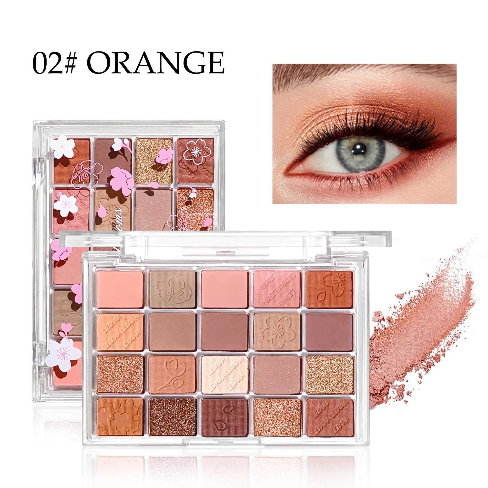 20-Color Matte Shimmer and Glitter Eyeshadow Palette Waterproof and Sweat-resistant Featuring Creamy Nude and Warm Rosy Browns H260327