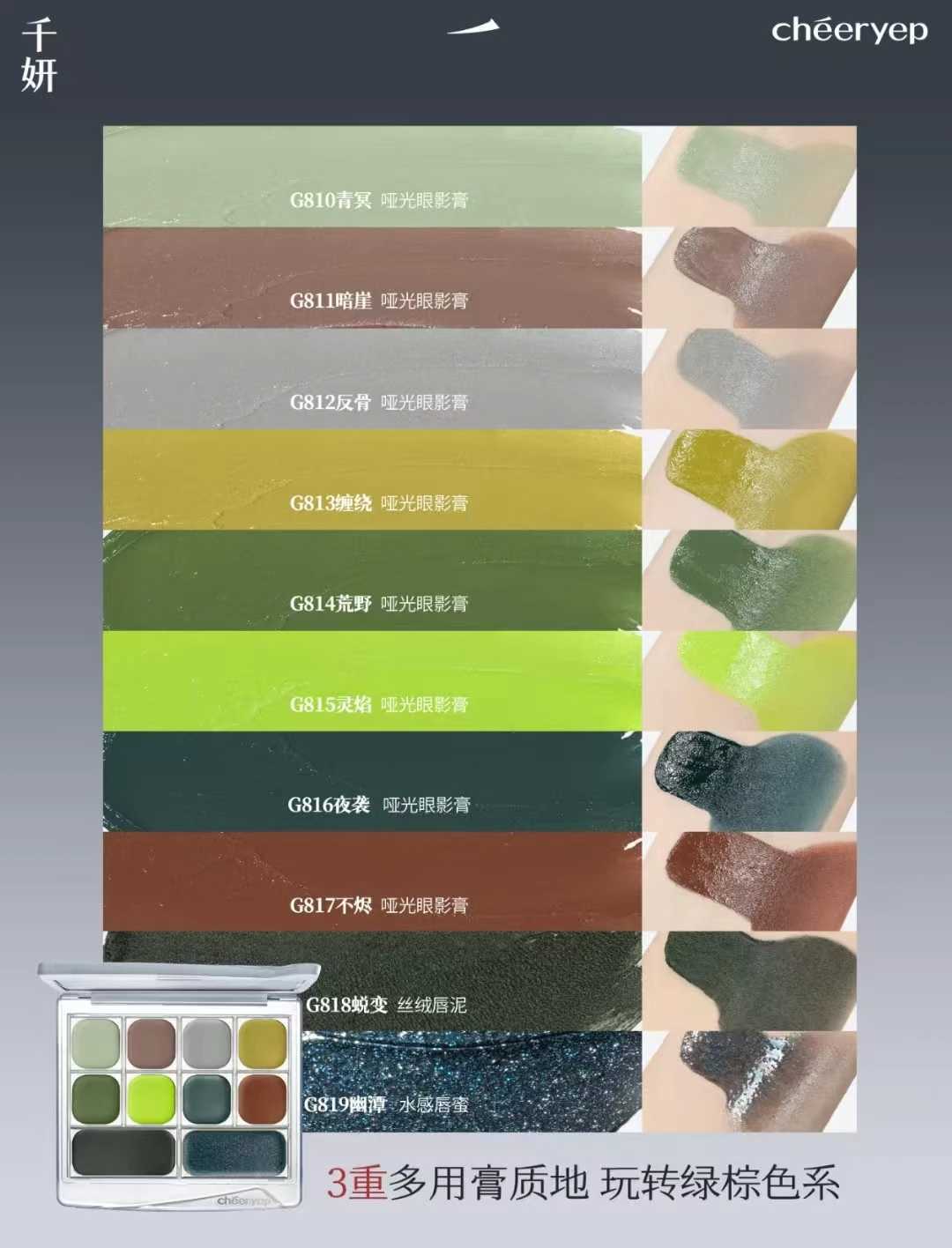 Qianyan Single Chameleon Eyeshadow Pearlescent Matte Powder Cream Shimmer Cheeryep Disk Shadow Multipurpose Blusher Highlight H260327