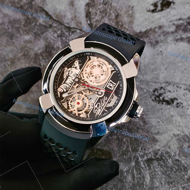 2026 New Designer Men Skeleton Automatic Mechanical Watch Rose Gold Case Black Silicone Strap Sport Luminous Date Display Water Resistant Casual Wrist