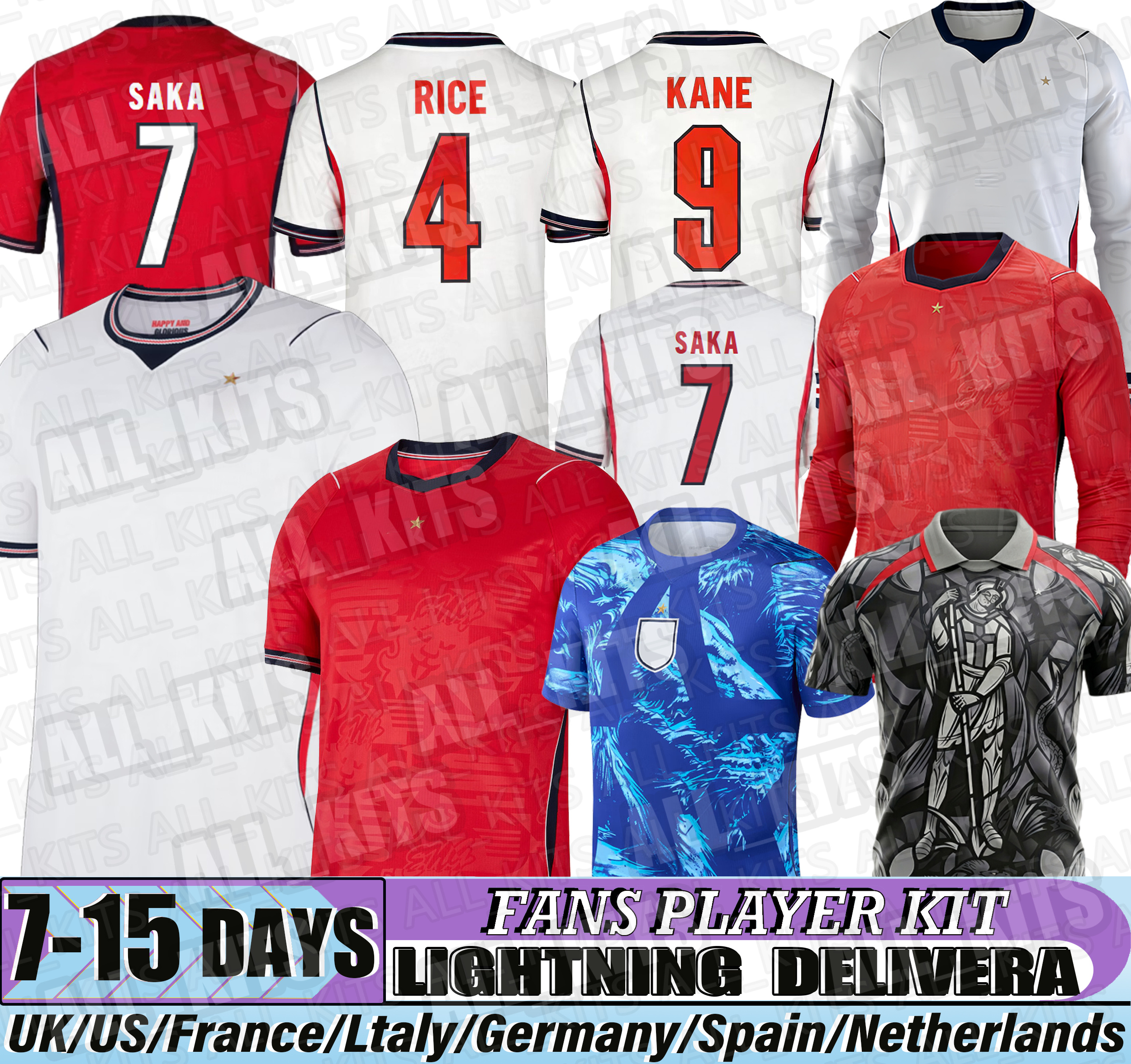 england kit 26 27 england football shirt BELLINGHAM KANE jersey SAKA FODEN RICE Soccer Jersey Konsa Watkins Gordon PALMER Walker england jersey 2026 world cup Kid kit