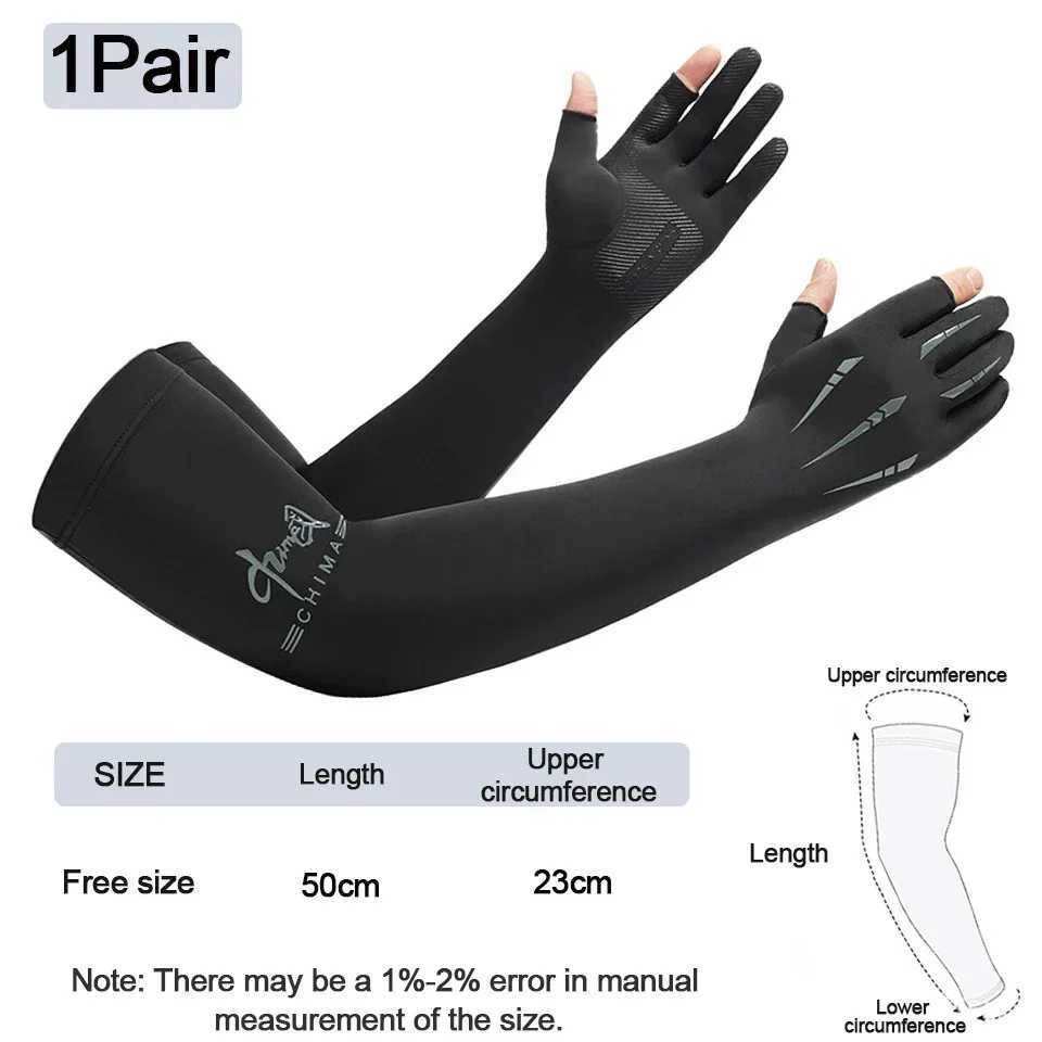 Sports Arm Sleeves Men Women Cycling Running Fishing Arm Cover Cuff Sun Protection Ice Cool Sleeves Long Gloves D260326