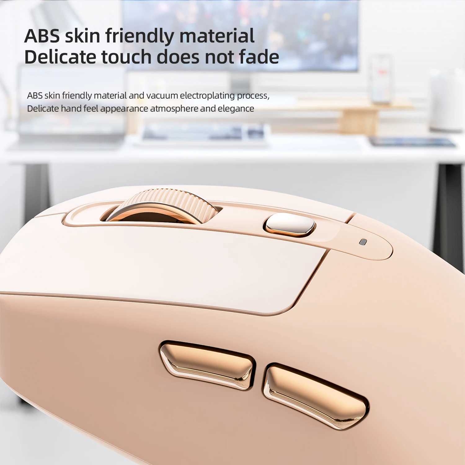 FREEWOLF A3 Wireless Silent Mouse Bluetooth Dual Mode 4000DPI Type-C Charging Ergonomic ABS Skin Battery Indicator D260327