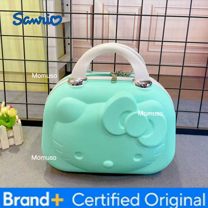 Sanrio 4 Inch Anime Hello Kitty Cartoon Wedding Lage Suitcase Makeup Case Womens Cact Eup Box Portable Travel Bag Handheld Box H260327