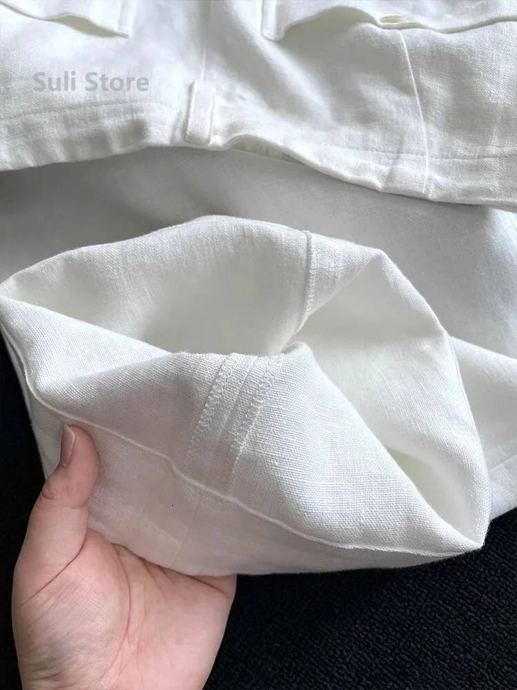 High Elastic Waist Cotton Linen Casual Pants Women's Style Small Size White Drawstring Loose Fit Trousers ddmysept