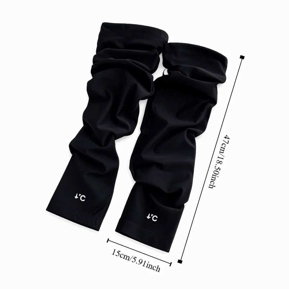 Loose Songkran Festival Ice Silk Sleeves Lightweight Elastic Fabric Sun Protection Sleeves Cooling Effect Polyester D260326