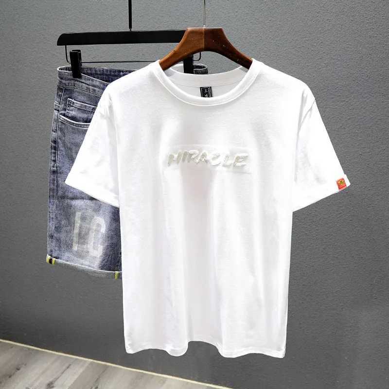 2025 New Summer Embroidered Short-sleeved T-shirt Men Clothing C260326