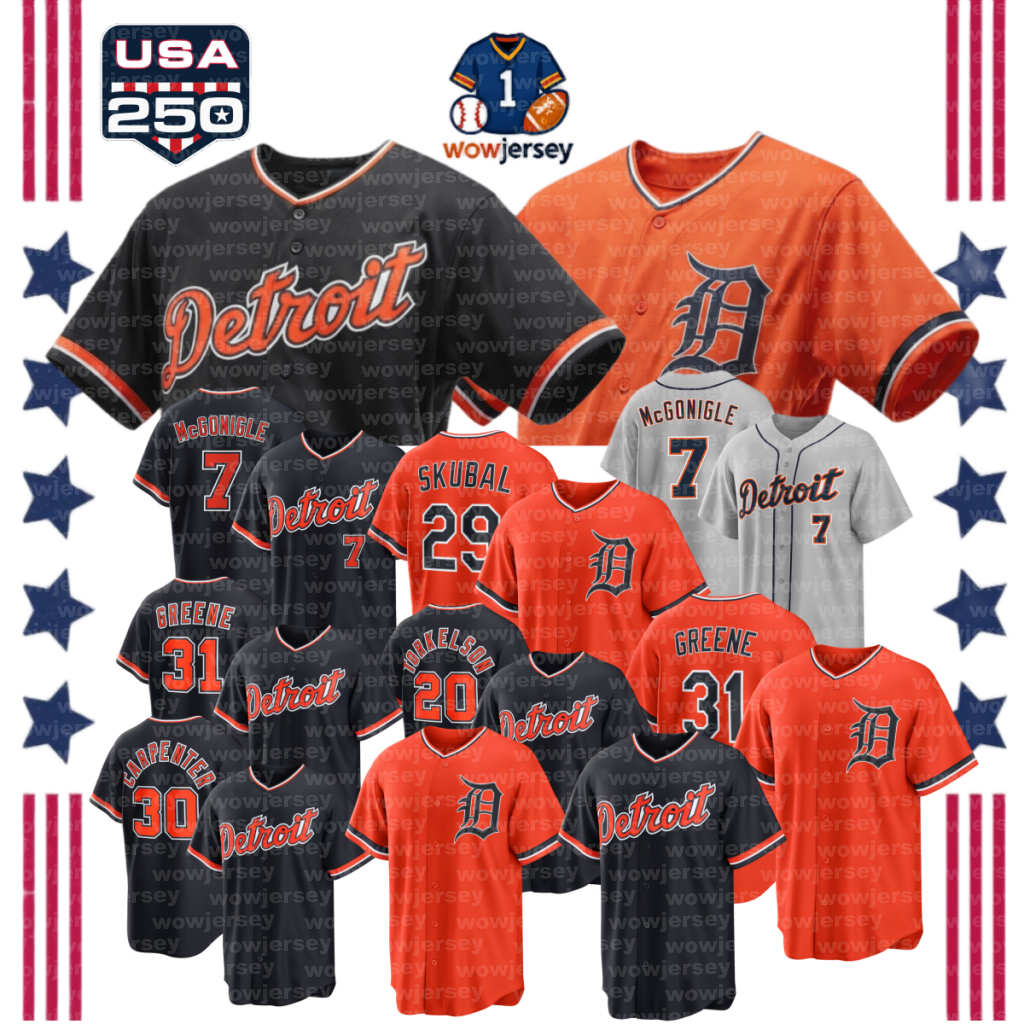 DetroitS Tigers Kevin McGonigle baseball Jersey Tarik Skubal Gleyber Torres Javier Baez Jack Flaherty Torkelson Keith Riley Greene Jansen Rogers Vest Carpenter