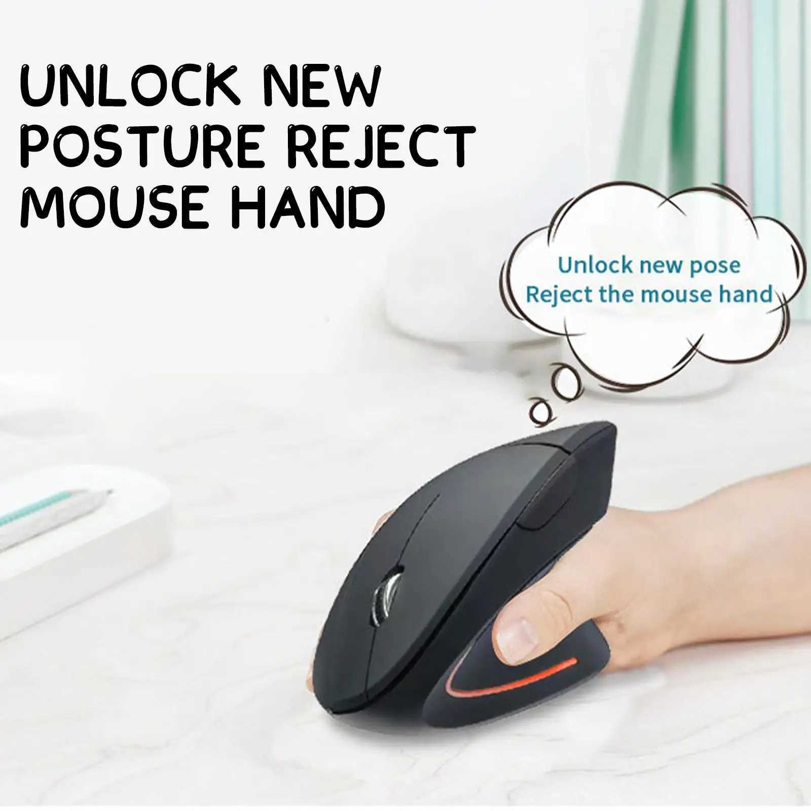 Wireless Vertical Ergonomic Mouse Luminous Optical Upright Office Computer Mouse USB 24G Laptop Desktop Accessories High Qualit D260327