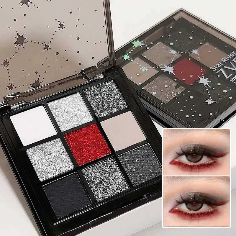 9 Colors Smoky Black Red Eye Shadow Palette Sweet Cool Eyeshadow Long Lasting Shimmer Eyes Makeup Dark Pressed Glitter Eyeshadow H260327