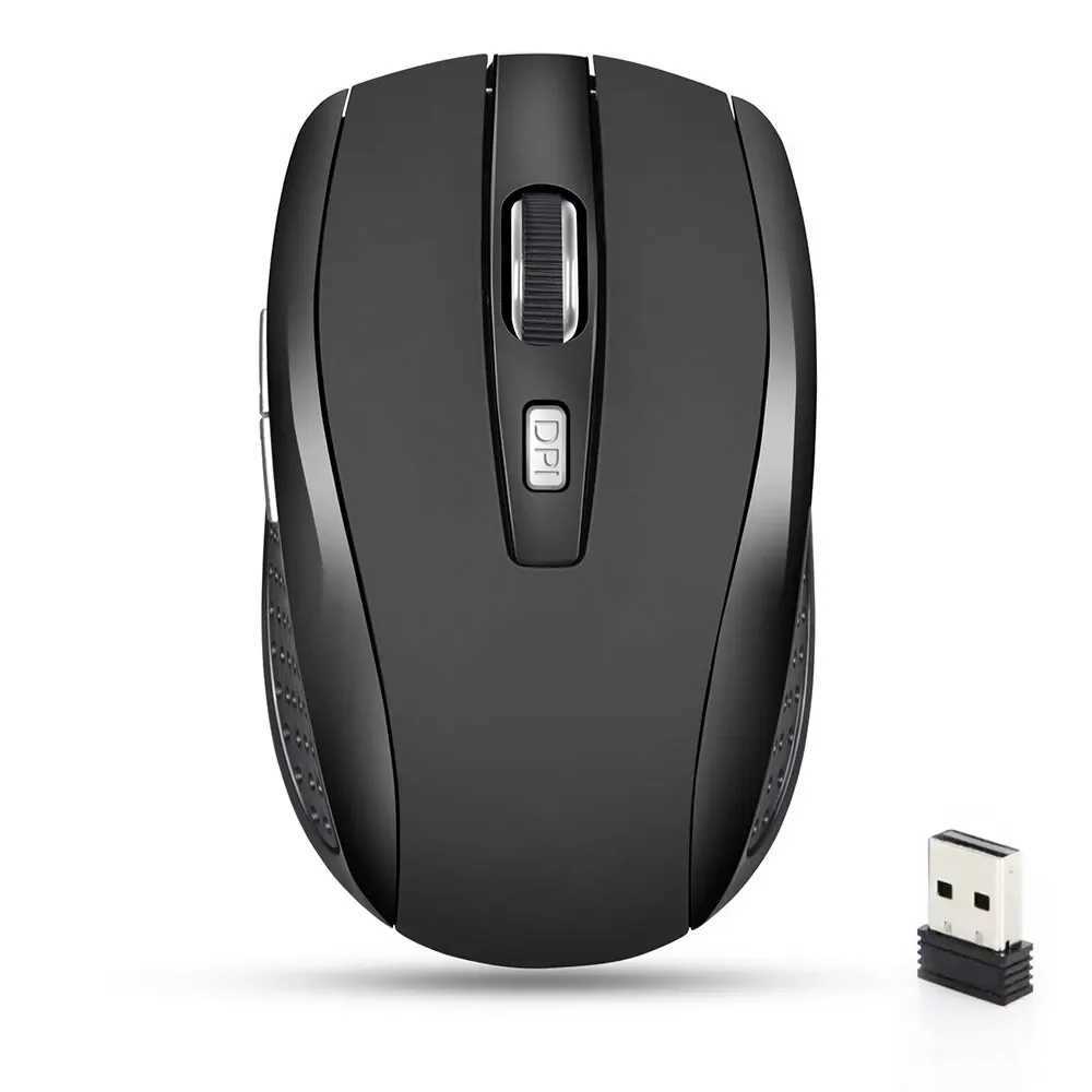 24G Portable Wireless Mouse Ergonomics Mouse Mobile Optical Office Mouse Adjustable 1600DPI Levels for Notebook Laptop MacBook D260327