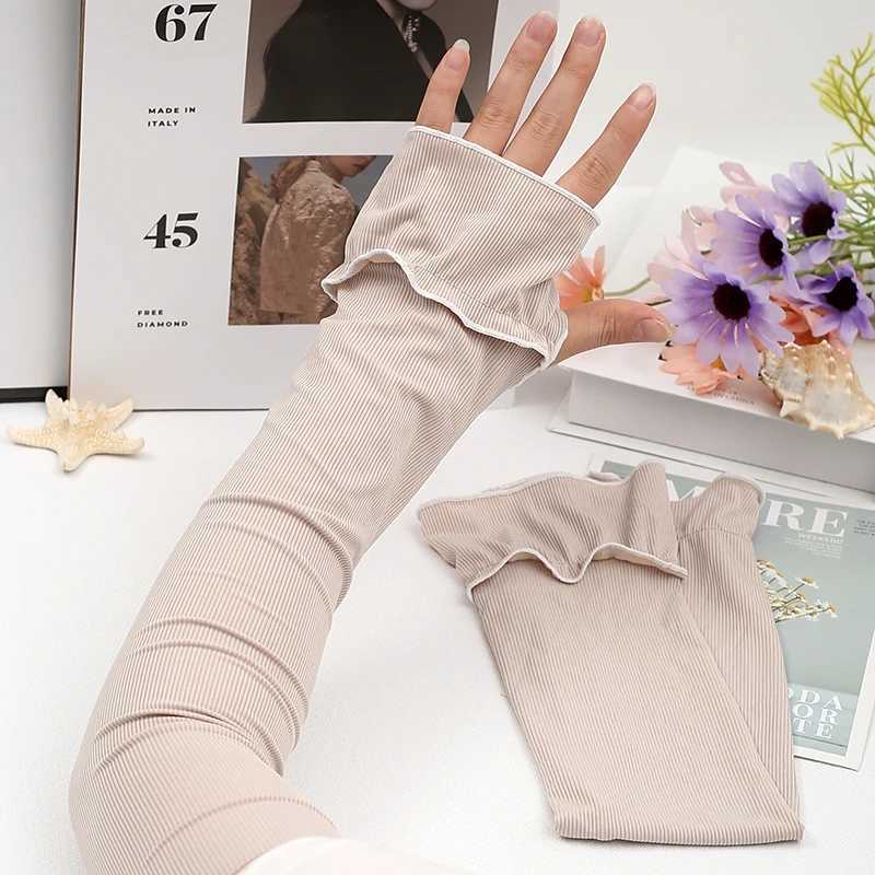 Cooling Arm Sleeves Breathable Sun Protection Ice Slik Sleeves Summer Outdoor Sports Driving Cycling Sleeves Women Men Loose Arm D260326