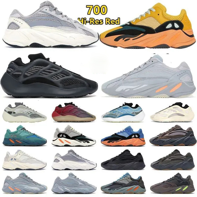 Designer 700 Mens Womens Outdoor Casual Running 700 V3 Sneakers Black White Wave Runner Salt Dark Glow 500 Soft Resin Sports Slippers Shoes Size 36-45
