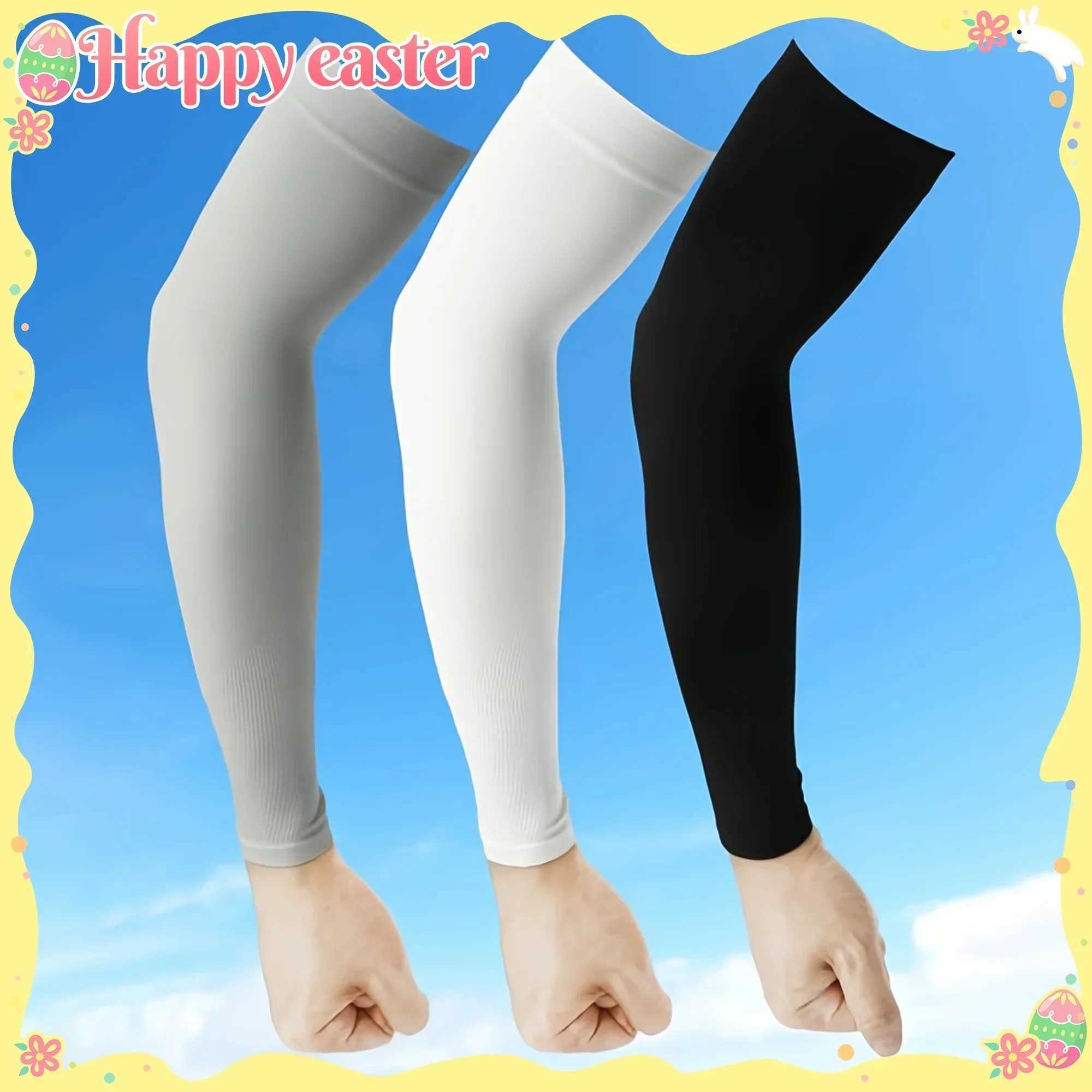 Womens Summer Arm Sleeves - Solid Color Elastic FitSun Protection Sweat-Absorbent Casual Outing Accessory Casual Armwear D260326