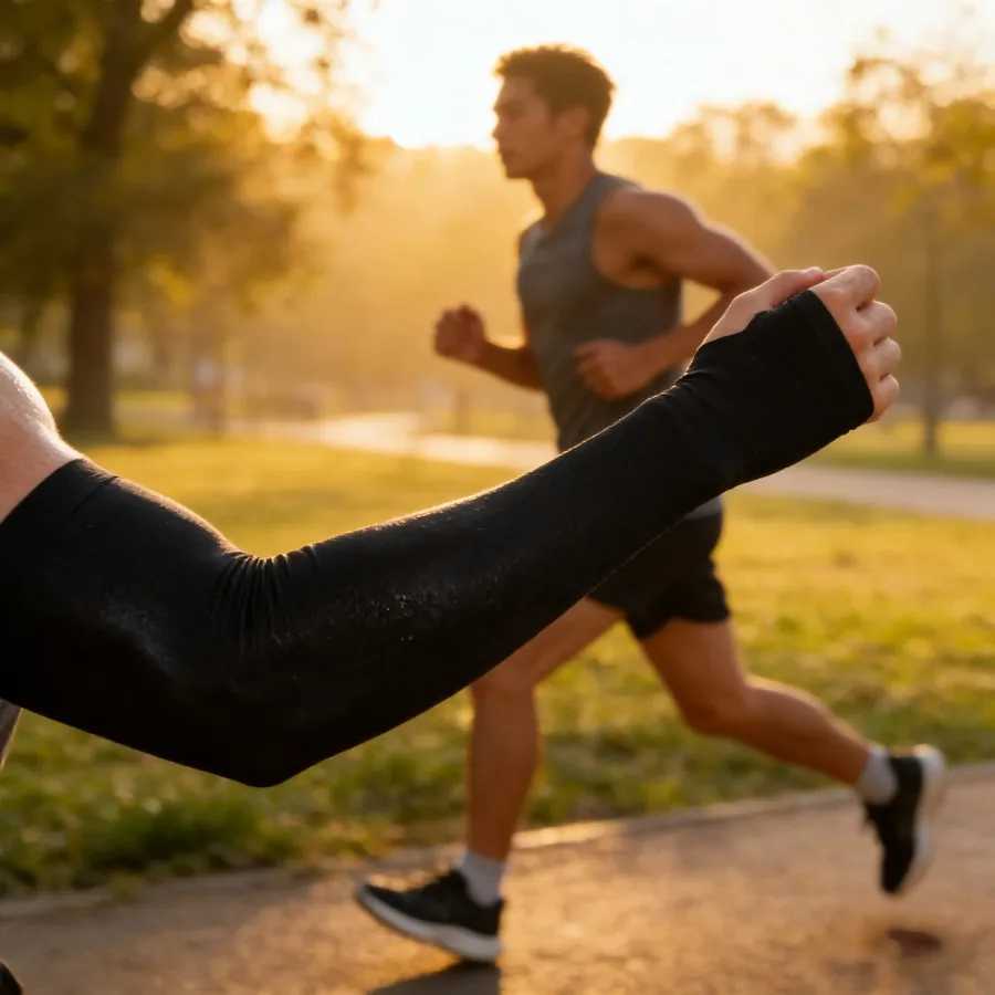 Outdoor UV Protection Arm Sleeves Cooling Ice Silk Elastic Sun Sleeves for Driving Cycling Summer Daily Use D260326