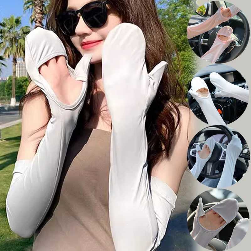 Summer Ice Sleeve Gloves Womens Summer Driving Sun Protection Arm Sleeves Loose Breathable Arm Guard UV Outdoor Oversleeves D260326