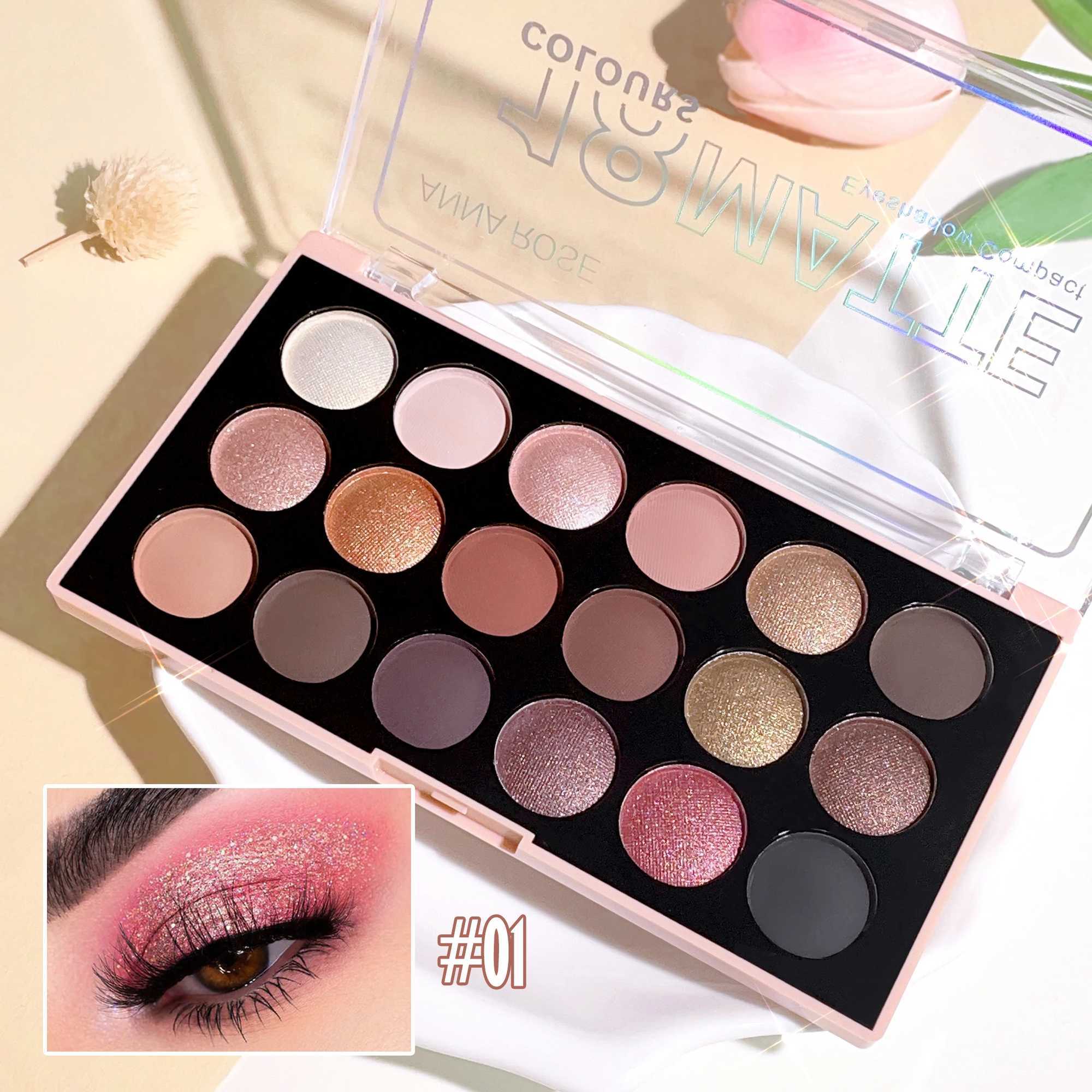 18-Color Eyeshadow Palette Pearlescent Matte Fine Shimmer Glitter Earth Tones Long Lasting High Performance Beauty Makeup H260327