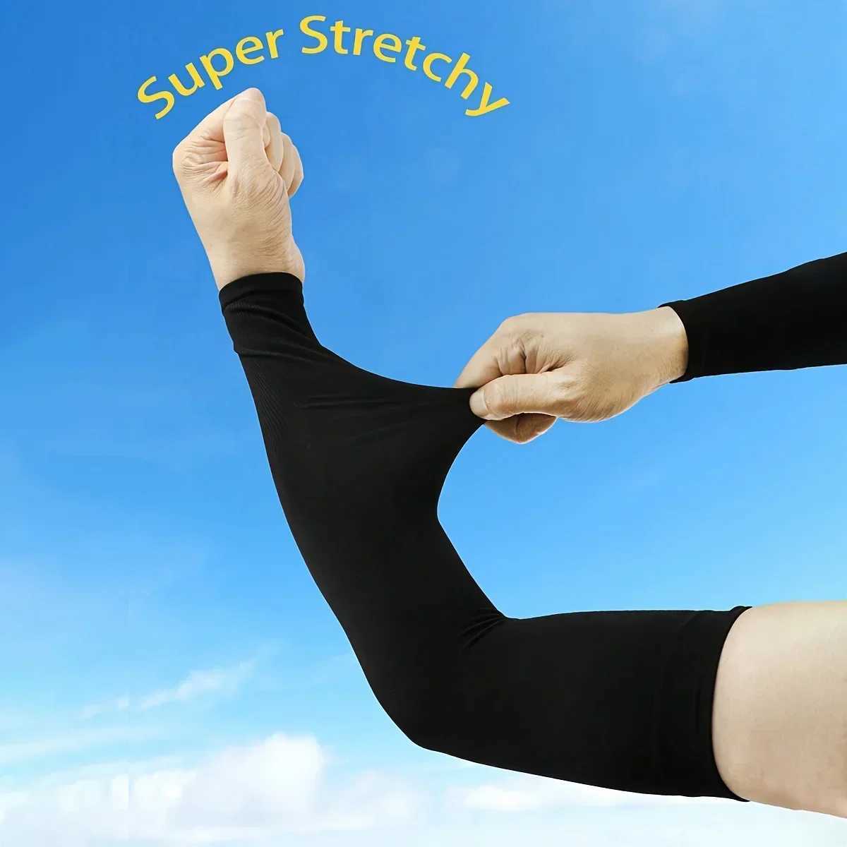 Womens Summer Arm Sleeves - Solid Color Elastic FitSun Protection Sweat-Absorbent Casual Outing Accessory Casual Armwear D260326