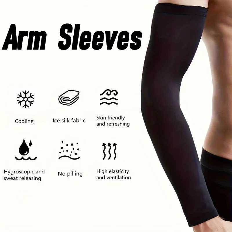 1 pair Unisex Ice Silk Sun Protection Arm Sleeves Anti-UV Outdoor Cycling Arm Guards D260326