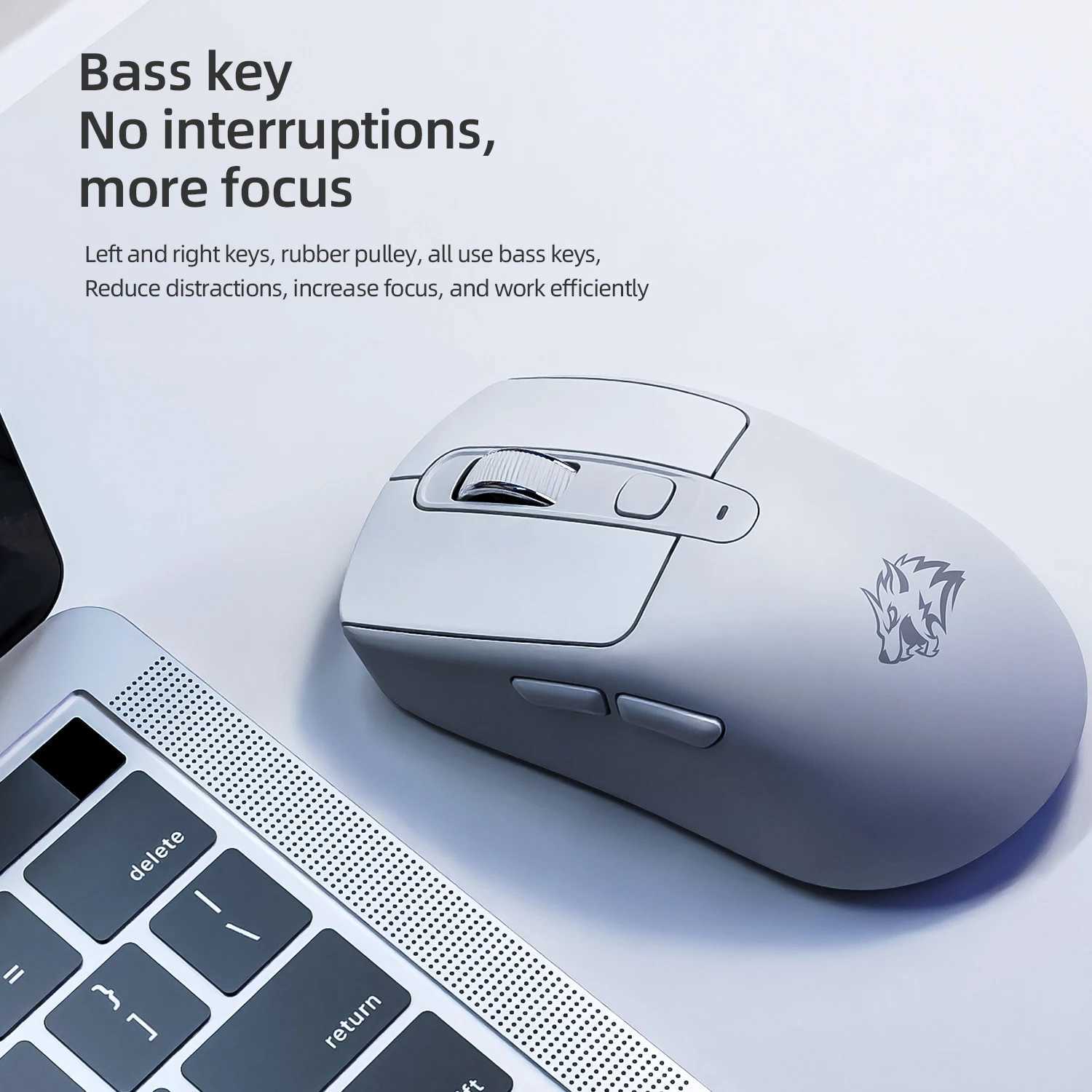 FREEWOLF A3 Wireless Silent Mouse Bluetooth Dual Mode 4000DPI Type-C Charging Ergonomic ABS Skin Battery Indicator D260327