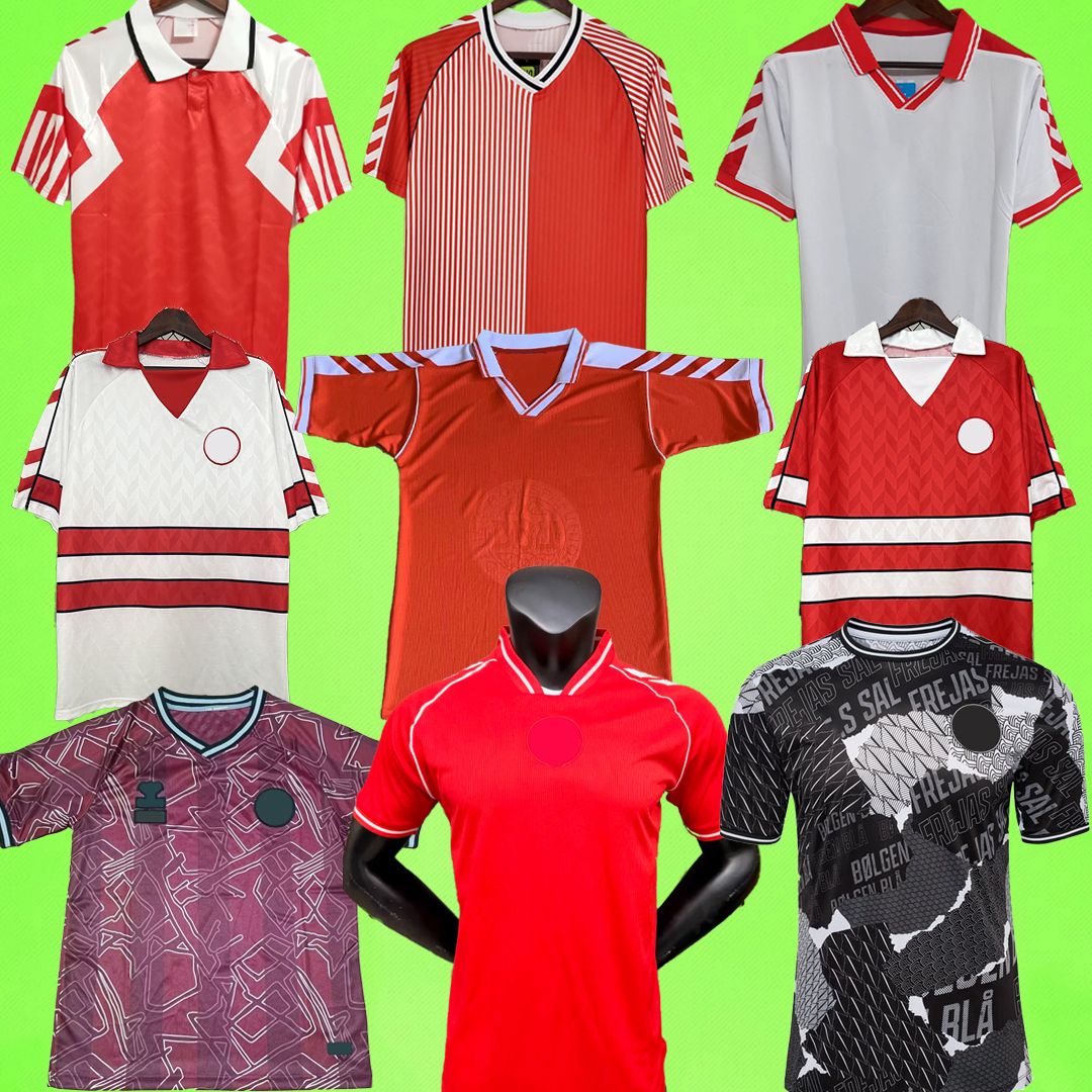 2026 + Retro Denmark ERIKSEN HOJBJERG CHRISTENSEN SKOV OLSEN BRAITHWAITE 26 27 football Shirt T Mens soccer jerseys Pre Match player version 1986 1992 1988 1998