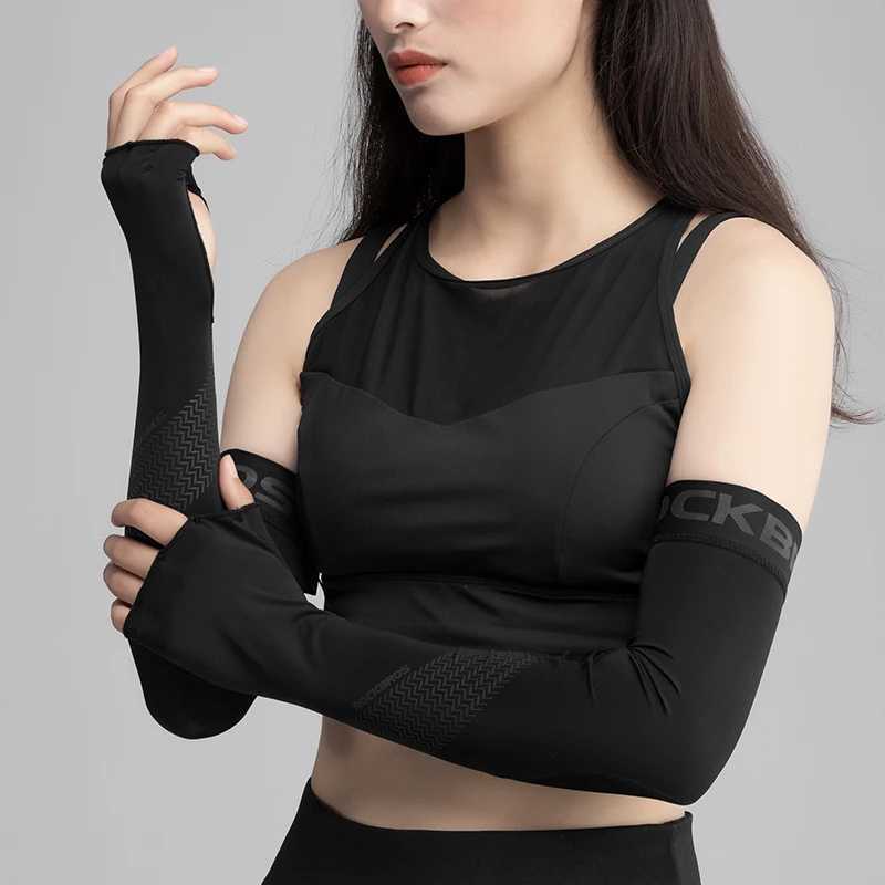 ROCKBROS Ice Fabric Running Camping Arm Warmers Basketball Sleeve Running Arm Sleeve Cycling Sleeves Summer Sports Safety Gear D260326