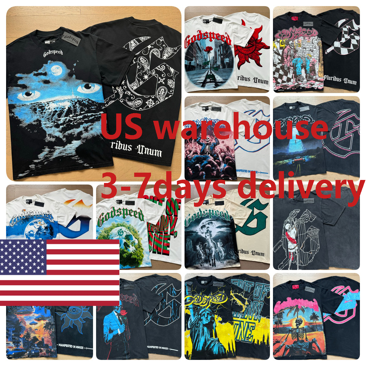 godspeed shirt designer Mens T Shirt Set Summer Designer Set Fashion Holiday Couple Printing shirt fashion tees womens tops cotton tshirts washed black tee size S-XL