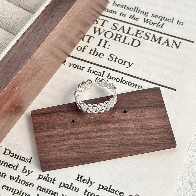 New Hollowed Out Lace Heart 925 Sterling Silver Simple Personality Opening Rings JZ262 H260327