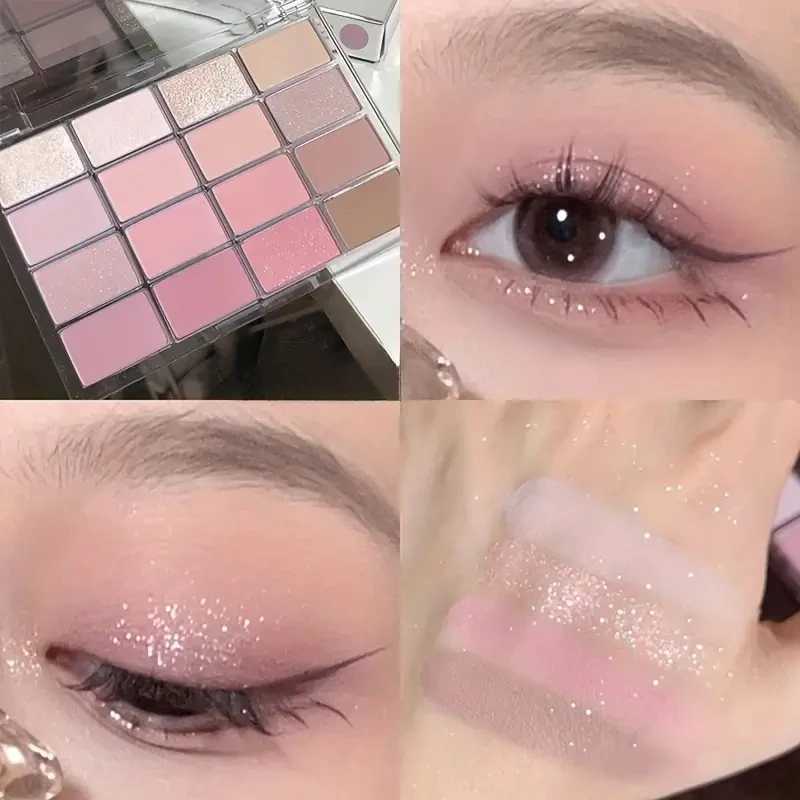 16-color Matte Glimmer Eye Shadow Plate Brown nude Pink tone down saturated daily makeup Charming makeup Korean style H260327