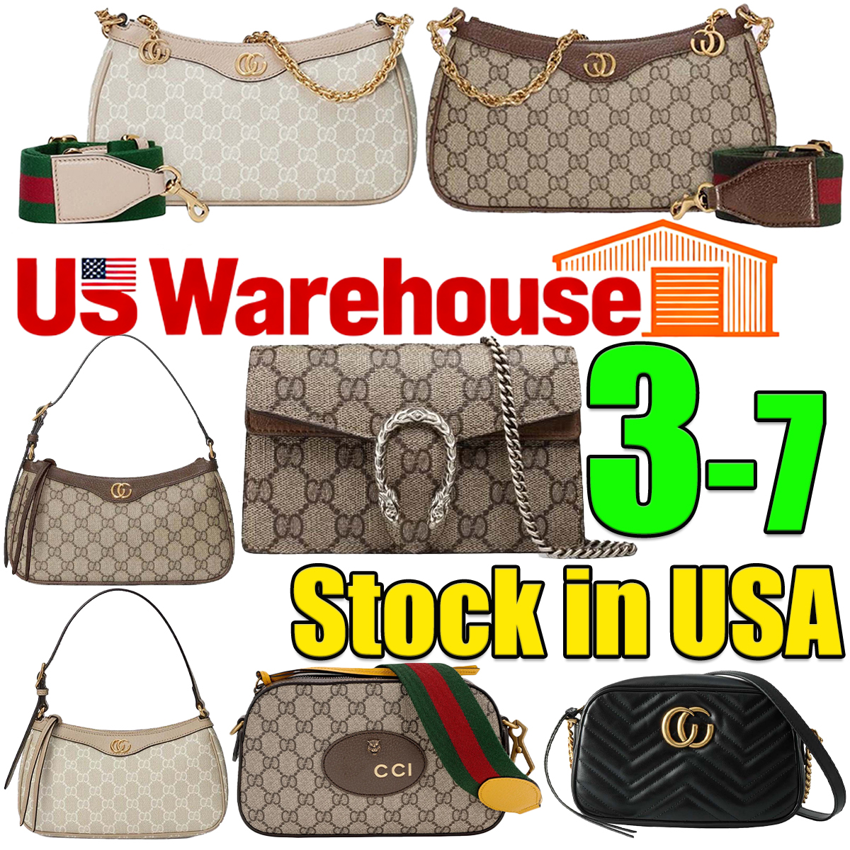 gucci bag Designer Bag Shoulder Bag Ophidia Handbag Luxury Bag Classic Chain Ladies Wallet Canvas Splicing Leather Pures Camera Bag Flap Mini Envelope Hobo bag New