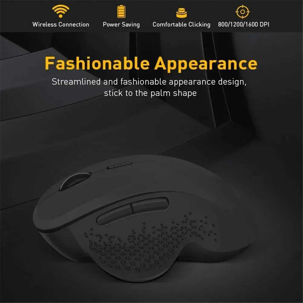 Wireless Mouse Ergonomic Computer Mouse PC Optical Mause with USB Receiver 6 Buttons 24Ghz Wireless Mice 1600 DPI for Laptop D260327
