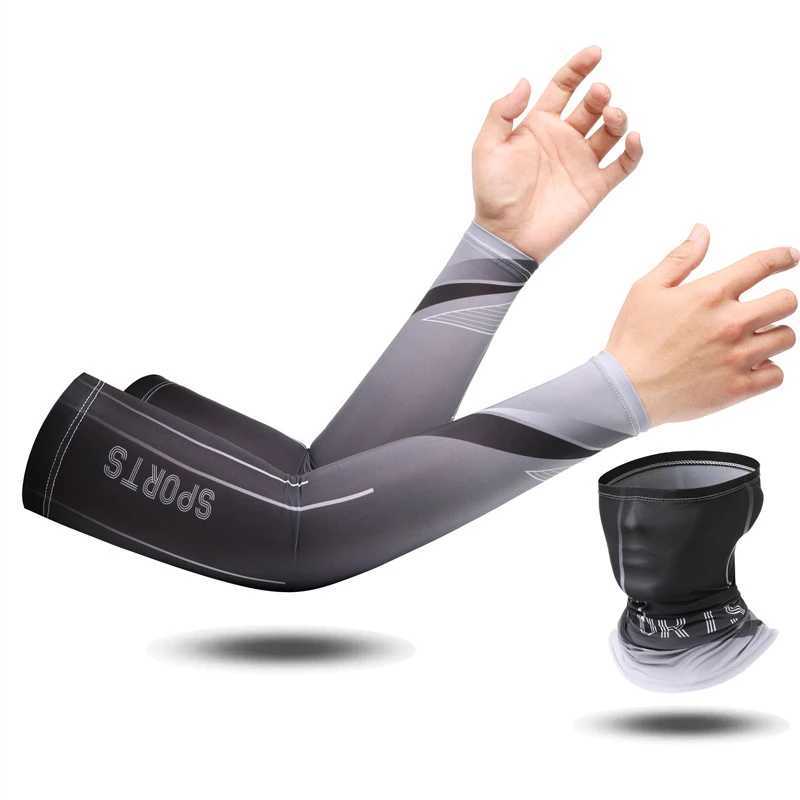 Sleeve Face Mask Set Summer Sun Protection Men Women Cycling Arm Sleeves Driving Fishing Neck Cover Travel Breathable Elastic D260326