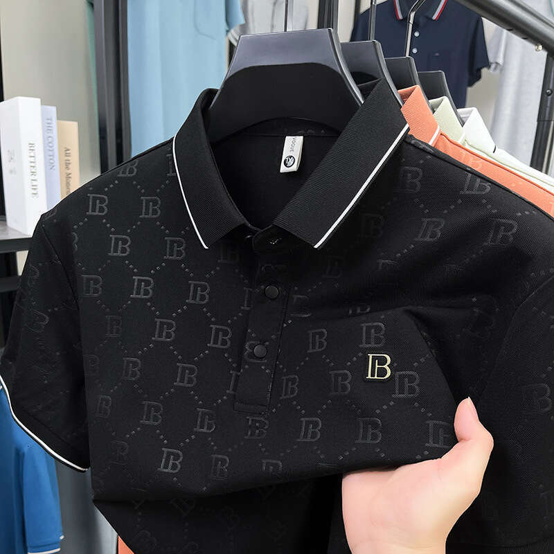 Same style as in the mall Hong Kong stock removed from shelves Mens POLO shirt new summer model loose fit business casual T-shirt base shirt for