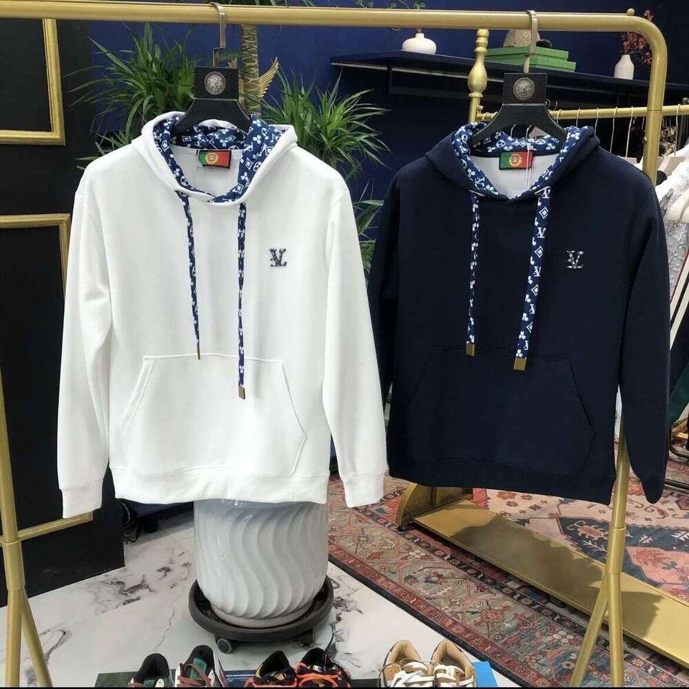 European New Men's Color Block Hooded Sweatshirt Long Sleeve Trendy Light Luxury High-End Base Versatile Fashion Top