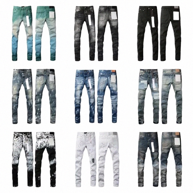 luxurys Designers Jeans Distressed France Fashion Pierre Straight Men's Biker Hole Stretch Denim Casual Jean Men Skinny Pants Elasticit 28-40 P9BM#