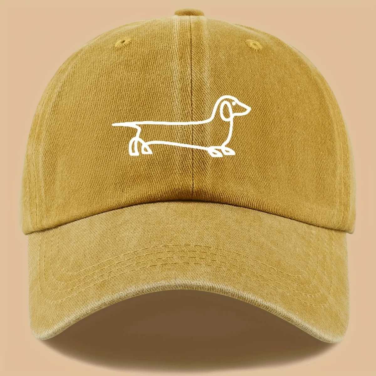 Simple dog print baseball versatile for both men and women suitable for outdoor travel as a hat for pet enthusiasts M260327