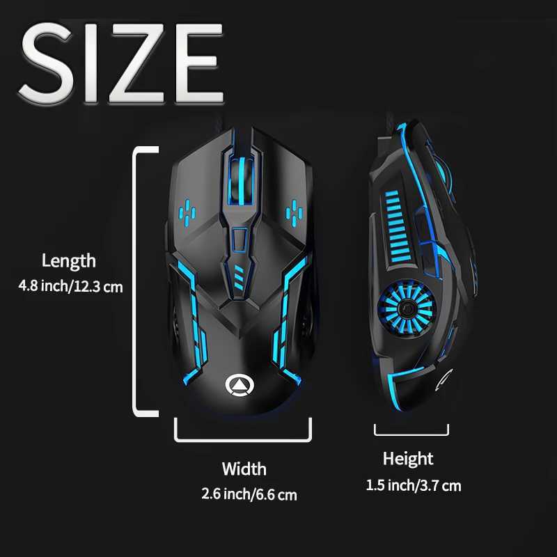 USB Wired Gaming Mouse 6 Button Backlit Ergonomic Mice DPI Adjustable Optical Mice for PC Gamer Computer Desktop D260327